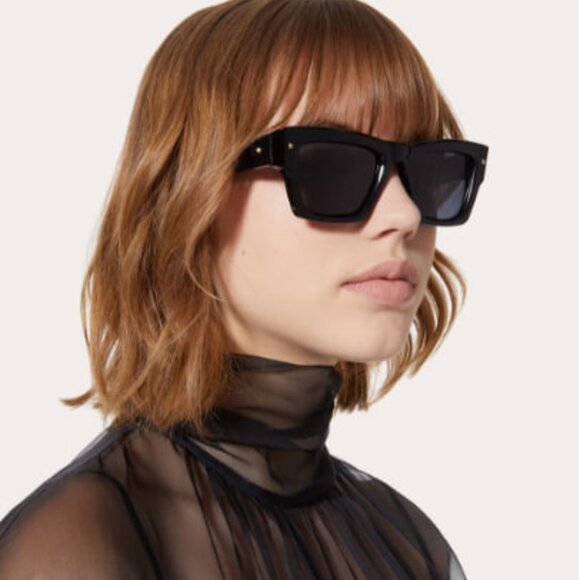 NEW XXII VLS-106A VALENTINO SUNGLASSES BLACK UNISEX EYEWEAR VALENTINO - Picture 1 of 12